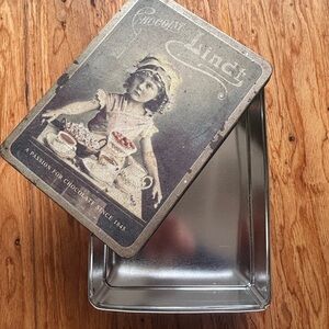 Vintage Style Chocolate Lunch Tin Box